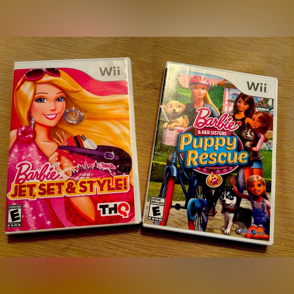 NINTENDO WII GAMES- BARBIE (set)
-JET, SET & STYLE
-PUPPY RESCUE